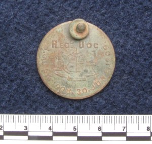 Circular dog tag for 1908-1909