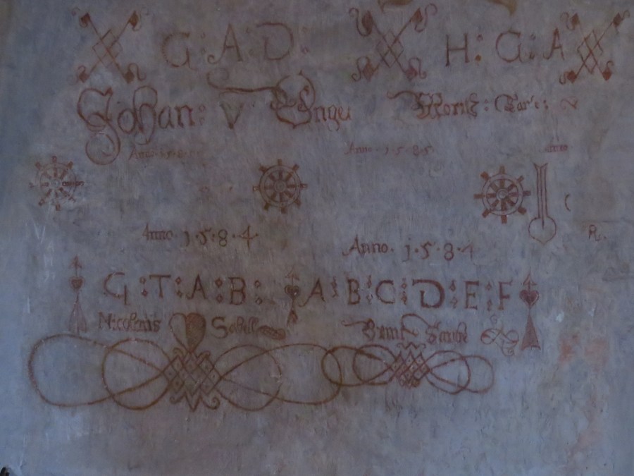 Mediaeval graffiti dating from 1584