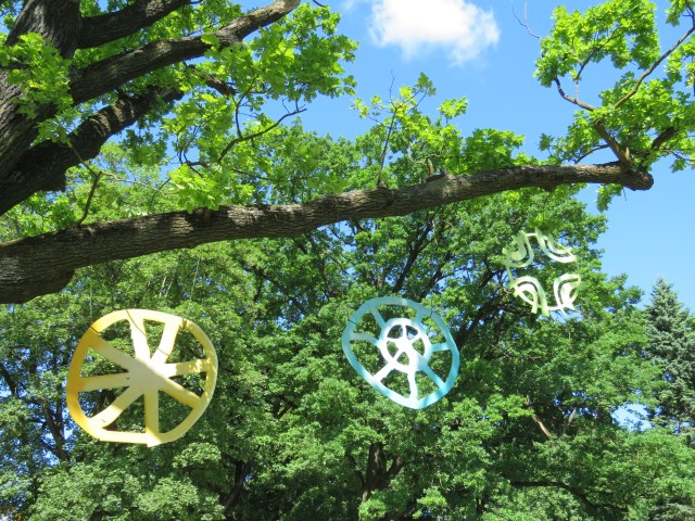 Latvian suns by the canal in Riga