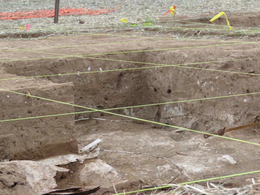 String lines criss cross Trench A.